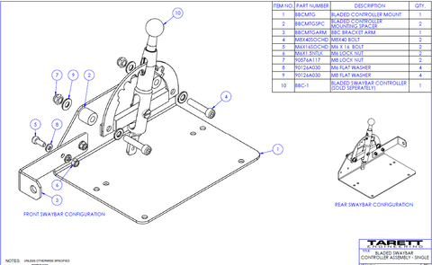 Tarett Bladed Sway Bar Controller Mounting Kit